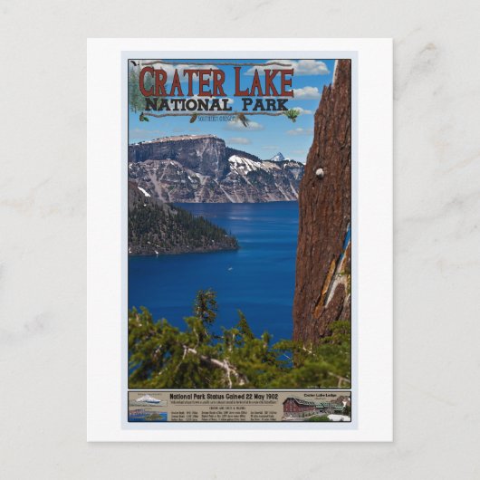Crater Lake - Informationeel Poster Briefkaart (Voorkant)