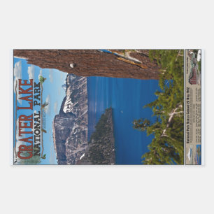 Crater Lake - Informationeel Poster Rechthoekige Sticker