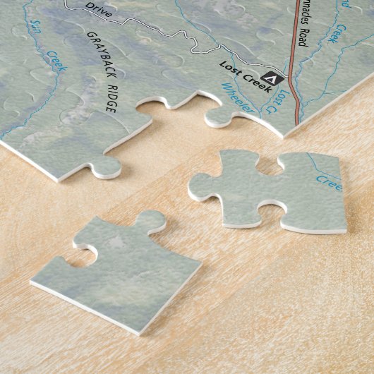 Crater Lake-kaart puzzle Legpuzzel (Zijkant)