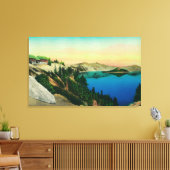 Crater Lake Lodge over het meer Canvas Afdruk (Insitu (Woonkamer))