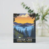 Crater Lake, Nationaal Park, Oregon, Reizen Briefkaart (Staand voorkant)