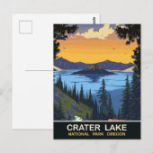 Crater Lake, Nationaal Park, Oregon, Reizen Briefkaart (Voorkant / Achterkant)