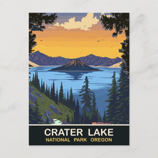 Crater Lake, Nationaal Park, Oregon, Reizen Briefkaart (Voorkant)
