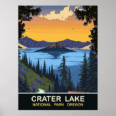 Crater Lake, Nationaal Park, Oregon, Reizen Poster (Voorkant)