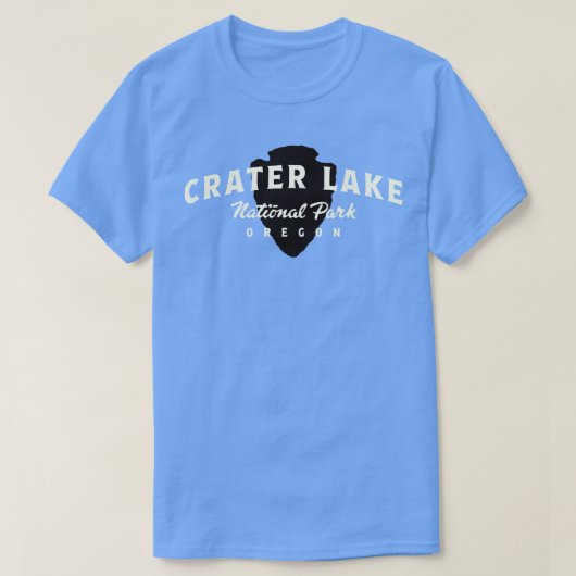 Crater Lake National Park Arched Text Tan T-shirt (Design voorkant)