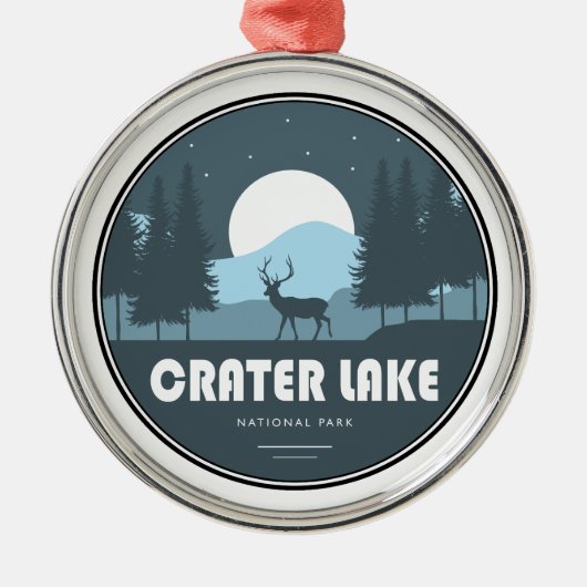 Crater Lake National Park Herten Metalen Ornament (Voorkant)