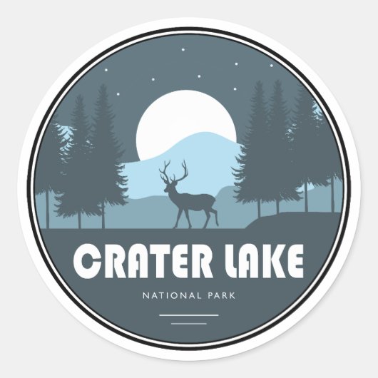 Crater Lake National Park Herten Ronde Sticker (Voorkant)
