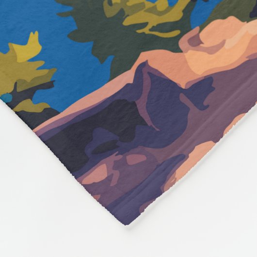 Crater Lake National Park Illustratie Reizen Kunst Fleece Deken (Hoek)