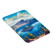Crater Lake National Park Illustratie Reizen Kunst Magneet (Rechterzijde)