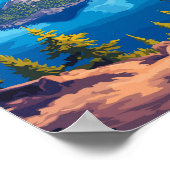 Crater Lake National Park Illustratie Reizen Kunst Poster (Hoek)