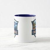 Crater Lake National Park Illustratie Retro Badge Mok (Midden)