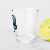 Crater Lake National Park Illustratie Retro Badge Shot Glas (Rechts)