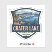 Crater Lake National Park Illustratie Retro Badge Sticker (Vel)