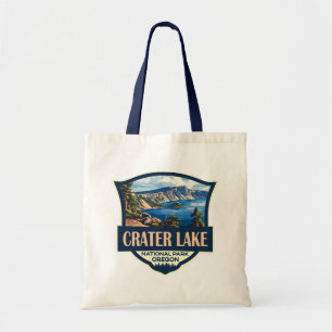 Crater Lake National Park Illustratie Retro Badge Tote Bag