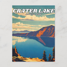 Crater Lake National Park illustratie retroklasse Briefkaart