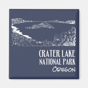 Crater Lake National Park Kunstillustratie Magneet