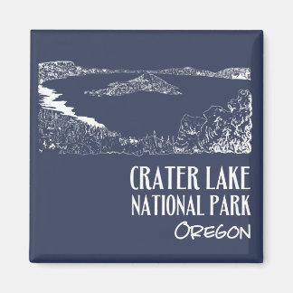 Crater Lake National Park Kunstillustratie Magneet