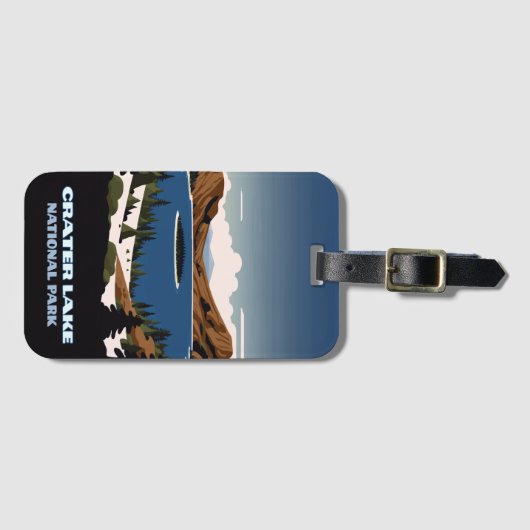 Crater Lake National Park Oregon Sneeuw Bagagelabel (Voorkant (horizontaal))