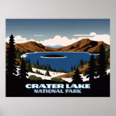 Crater Lake National Park Oregon Sneeuw Poster (Voorkant)