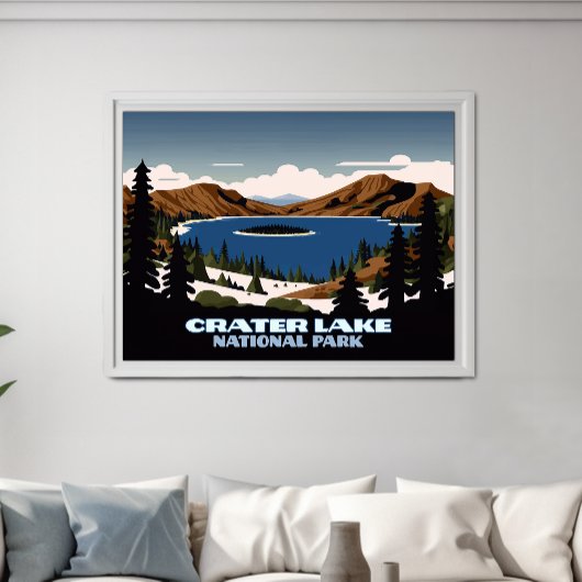 Crater Lake National Park Oregon Sneeuw Poster