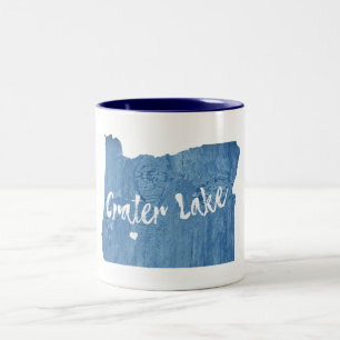 Crater Lake National Park Oregon Wood Grain Tweekleurige Koffiemok