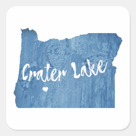 Crater Lake National Park Oregon Wood Grain Vierkante Sticker (Voorkant)