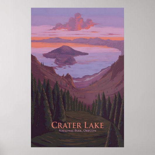 Crater Lake National Park Reisposter Poster (Voorkant)