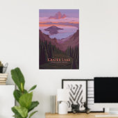 Crater Lake National Park Reisposter Poster (Thuiskantoor)