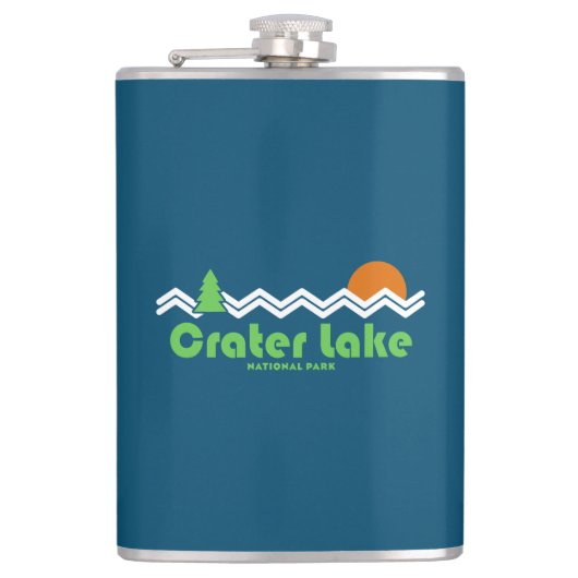 Crater Lake National Park Retro Heupfles (Voorkant)