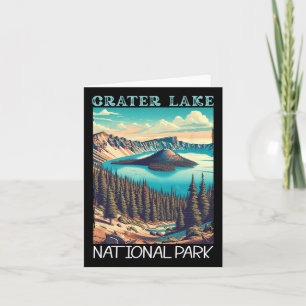 Crater Lake National Park Retro Hiking Camping Vac Kaart