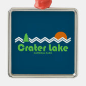 Crater Lake National Park Retro Metalen Ornament (Voorkant)