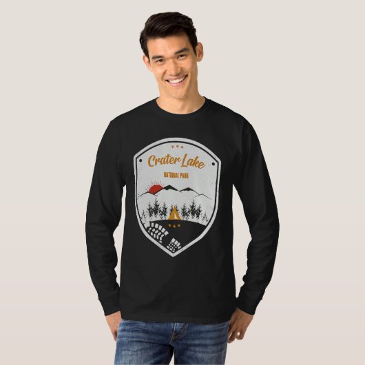 Crater Lake  National Park Retro Souvenir T-shirt (Voorkant volledig)