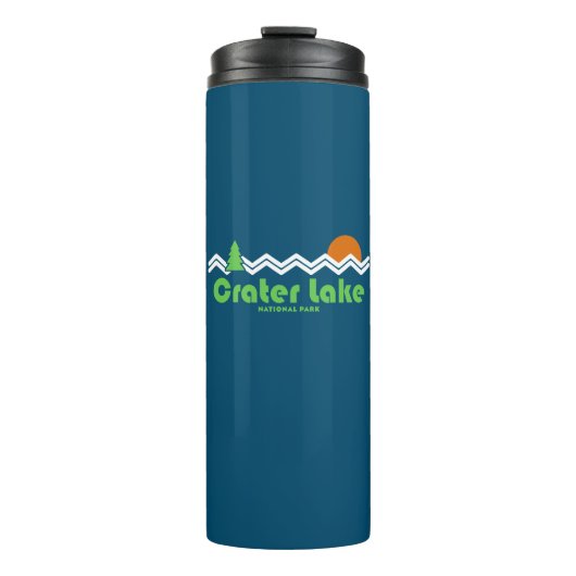 Crater Lake National Park Retro Thermosbeker (Voorkant)