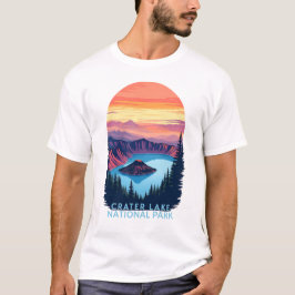 Crater Lake National Park - Retro zonsondergang la T-shirt