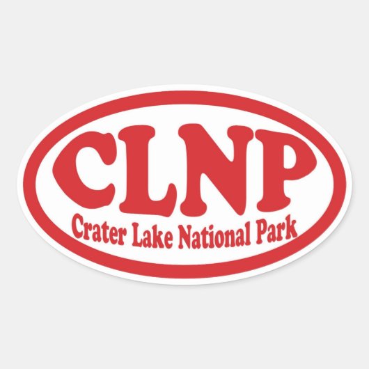 Crater Lake National Park rode ovale sticker (Voorkant)