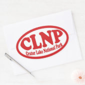 Crater Lake National Park rode ovale sticker (Envelop)