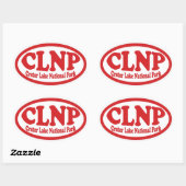 Crater Lake National Park rode ovale sticker (Vel)
