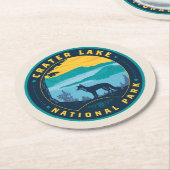 Crater Lake National Park Ronde Kartonnen Onderzetter (Gebogen)