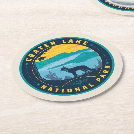 Crater Lake National Park Ronde Kartonnen Onderzetter (Gebogen)