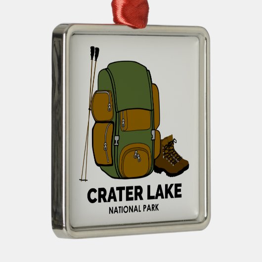 Crater Lake National Park rugzak Metalen Ornament (Rechts)