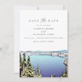 CRATER LAKE National Park Skyline Save the Date Kaart (Voorkant)
