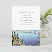 CRATER LAKE National Park Skyline Save the Date Kaart (Staand voorkant)
