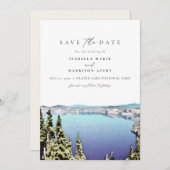 CRATER LAKE National Park Skyline Save the Date Kaart (Voorkant / Achterkant)