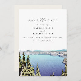 CRATER LAKE National Park Skyline Save the Date Kaart