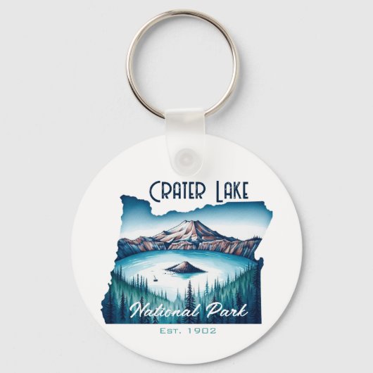 Crater Lake National Park Souvenir Gift Sleutelhanger (Voorkant)