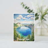 Crater Lake National Park Waterverf schilderij Briefkaart (Staand voorkant)