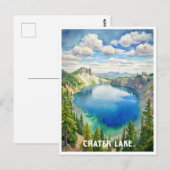 Crater Lake National Park Waterverf schilderij Briefkaart (Voorkant / Achterkant)