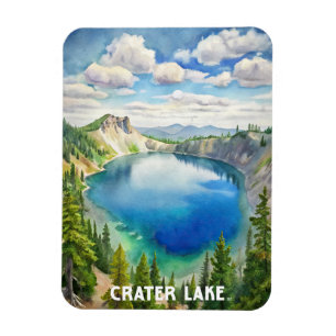 Crater Lake National Park Waterverf schilderij Magneet