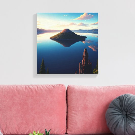 Crater Lake Oregon Canvas Afdruk (Insitu (Woonkamer))
