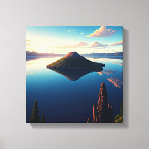 Crater Lake Oregon Canvas Afdruk